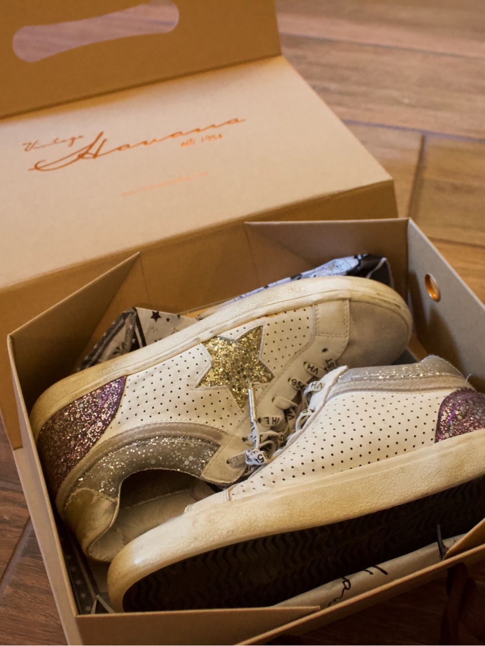 Vintage Havana Bounce Sneakers | Purple & Gold | Box + Extra Laces | Used